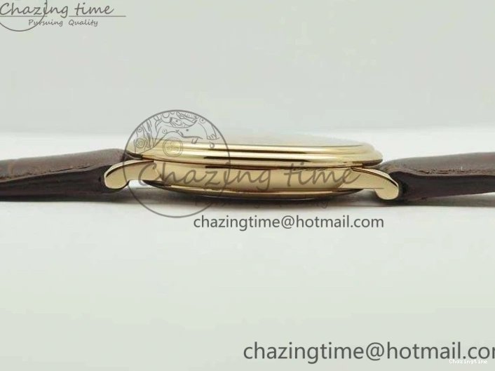 0824 Villeret 6651 RG ZF 1:1 Best Edition White Dial On Brown Leather Strap A ComfortFit 8097